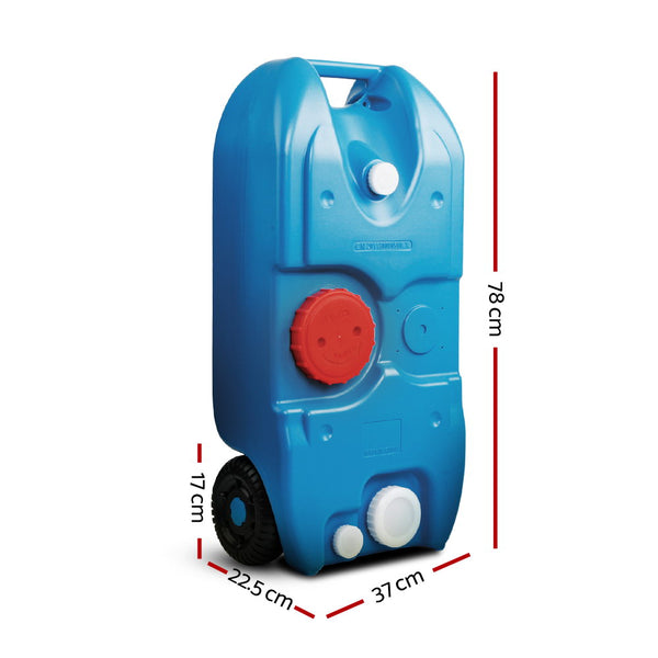 Weisshorn 40L Portable Wheel Water Tanks Tank Camping Hiking Caravan Storage - Camping Australia