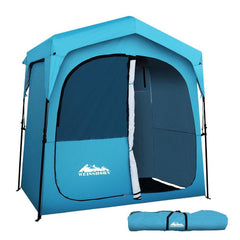 Weisshorn Pop Up Camping Shower Tent Portable Toilet Outdoor Change Room Blue - Camping Australia
