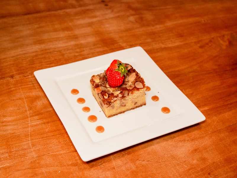 baked pastry with strawberry toppings