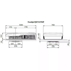 Dometic FreshJet 7 Series Pro Roof Air Conditioner (2.9Kw Cool / 2.6Kw Heat)