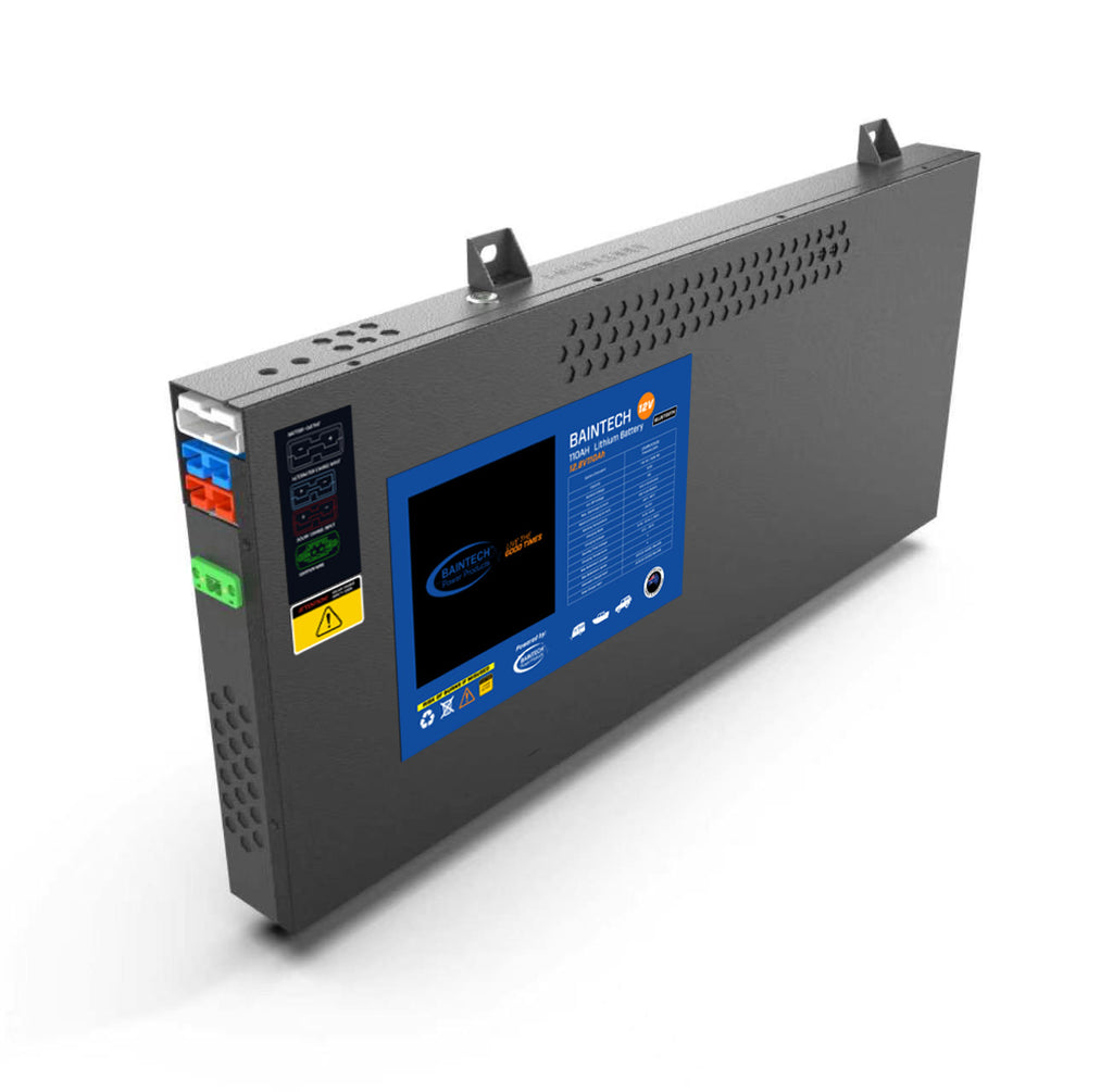 Baintech 110Ah Slimline LiFePO4 Battery with 30A DC-DC, MPPT & Bluetooth
