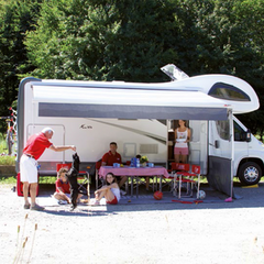 Fiamma F45 L Deep Black 500 Awning - Royal Grey Canopy