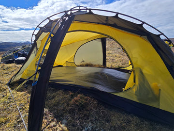 Nortent Vern 2 3S 2-person 3-season hiking tent – vestibule and inner tent with both doors open