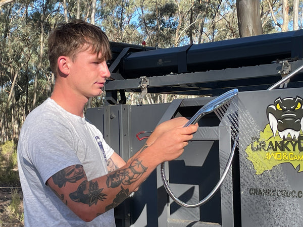 20L Pressurized Solar Camping Shower System by Cranky Croc