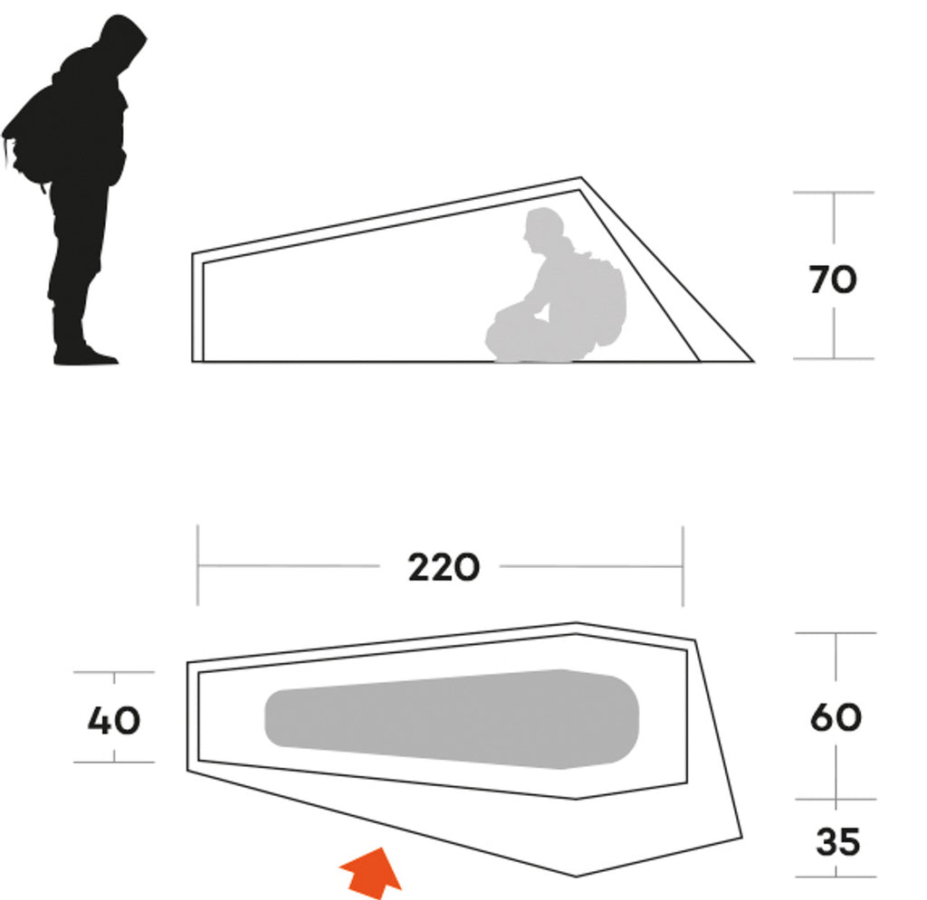 Ferrino Piuma 1 — Ultra-Light Solo Trekking Tent - 950g