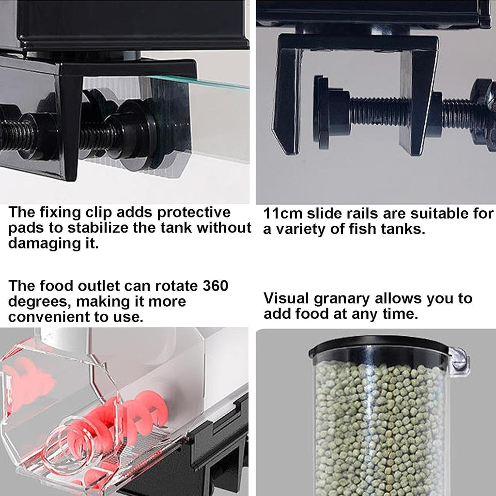 CARLA HOME Automatic Fish Feeder with Timer and Rechargeable Dispenser