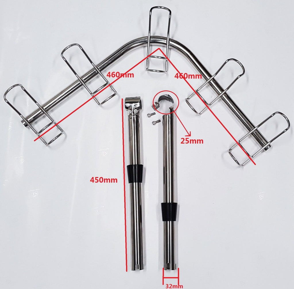 SS316 5-Way Adjustable Corner Rod Holder