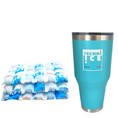 New 2024 Model Techni Ice 1200ml (40 oz.) Tumbler Aqua Stainless Steel 6 Years Warranty + 3 Techni Ice Reusable Dry Ice Packs *FRESH STOCK JUST ARRIVED