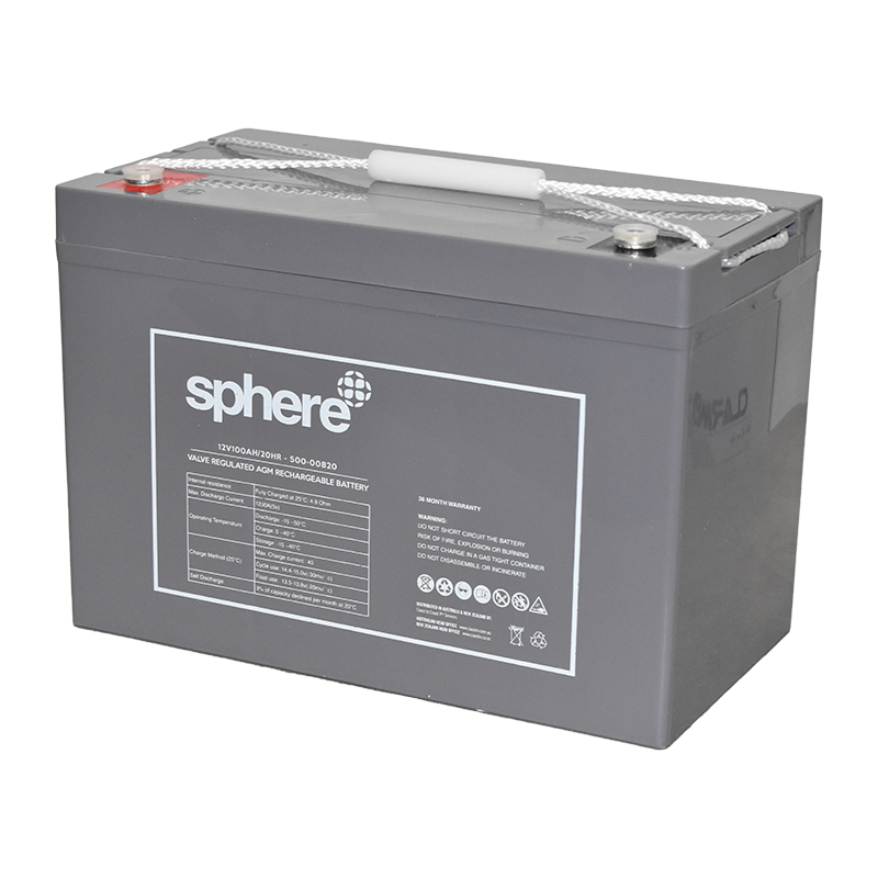Sphere 12V 100AH Valve Regulated AGM Rechargeable Battery