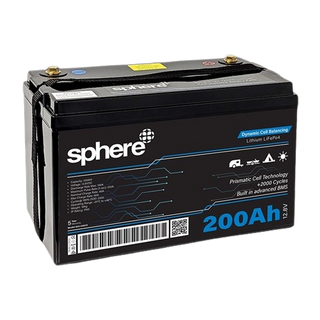 Sphere 12V 200Ah Lithium Rechargeable Prismatic Battery