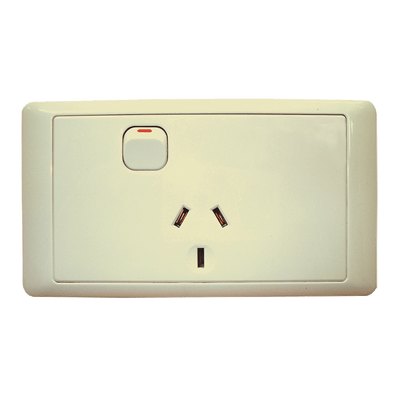 CMS Single Beige 10AMP Power Outlet w/20AMP Install Couplers