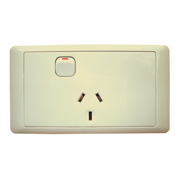 CMS Single Beige 10AMP Power Outlet w/20AMP Install Couplers