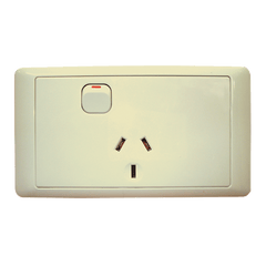 CMS Single Beige 10AMP Power Outlet w/20AMP Install Couplers