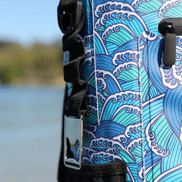 Tidal Trekker 15L Insulated Cooler Bag being carried on the beach