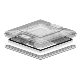 Fiamma Combi Hatch 50x50 Vent 50 - Crystal Neutral with Roller Blind System