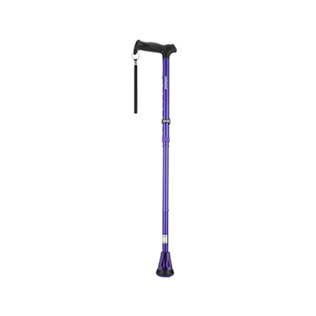 GENUX Adjustable Folding Walking Stick with Shock Absorbing Tip – Purple