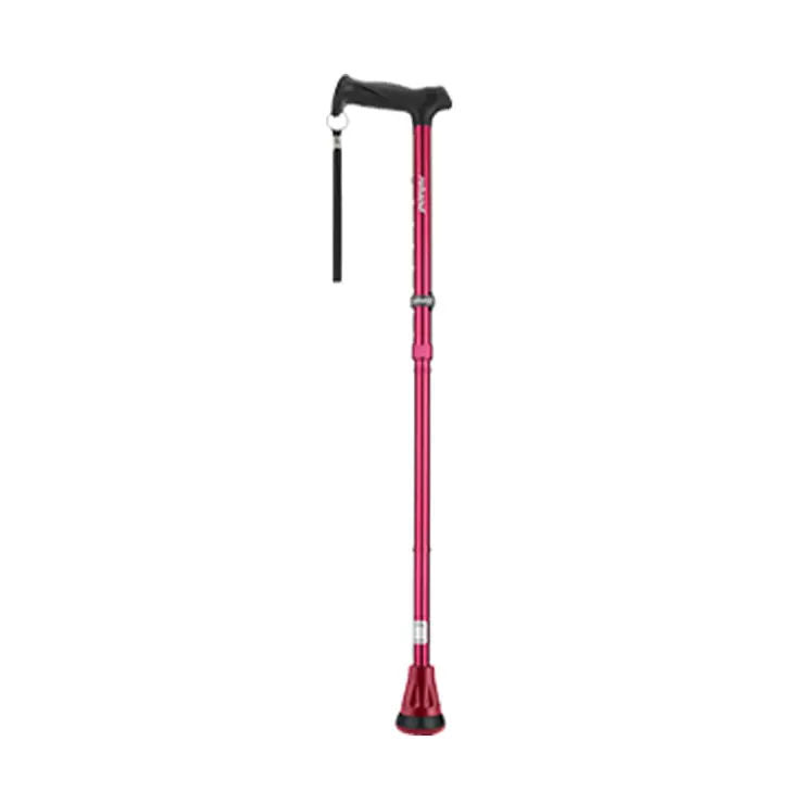 GENUX Folding Walking Stick with Adjustable Height — Red