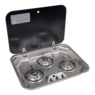 Sphere 3 Burner Gas Drop-In Stove & Lid with 12V Ignition