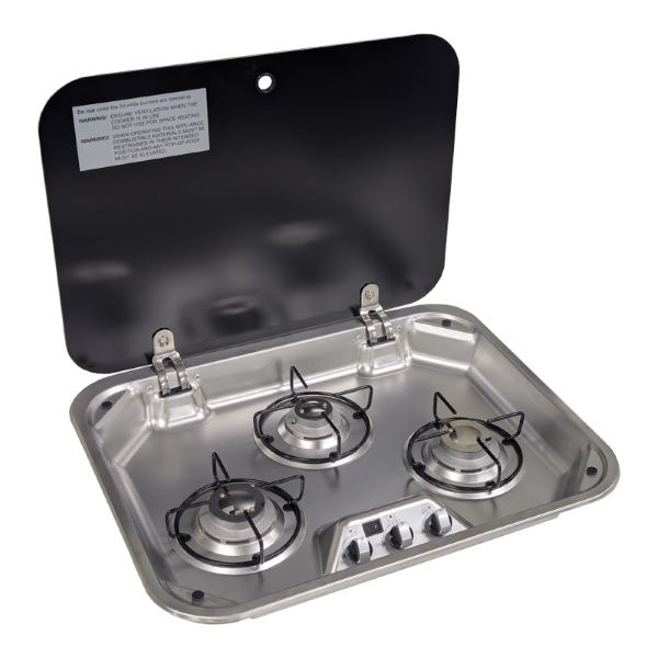 Sphere 3 Burner Gas Drop-In Stove & Lid with 12V Ignition