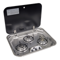 Sphere 3 Burner Gas Drop-In Stove & Lid with 12V Ignition
