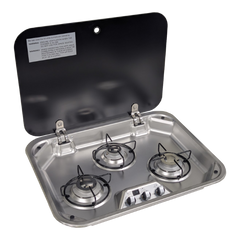 Sphere 3 Burner Gas Drop-In Stove & Lid with 12V Ignition