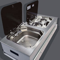 Kitchen Pro Sliding Combo Unit - Stainless Steel with SMEV Cooktop