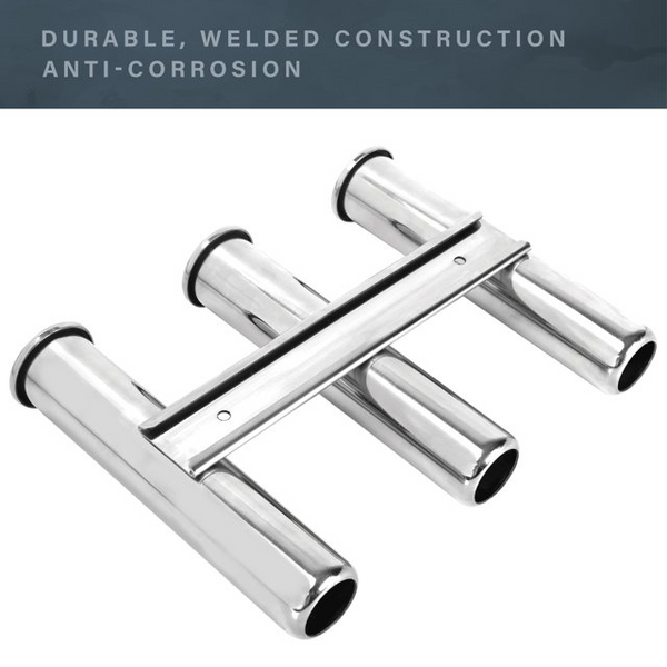 SS316 Side Mount 3-Way Rod Holder