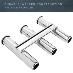 SS316 Side Mount 3-Way Rod Holder