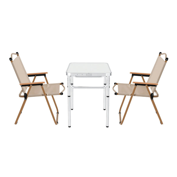 Weisshorn 3 Piece Folding Aluminium Camp Table and Chair Set