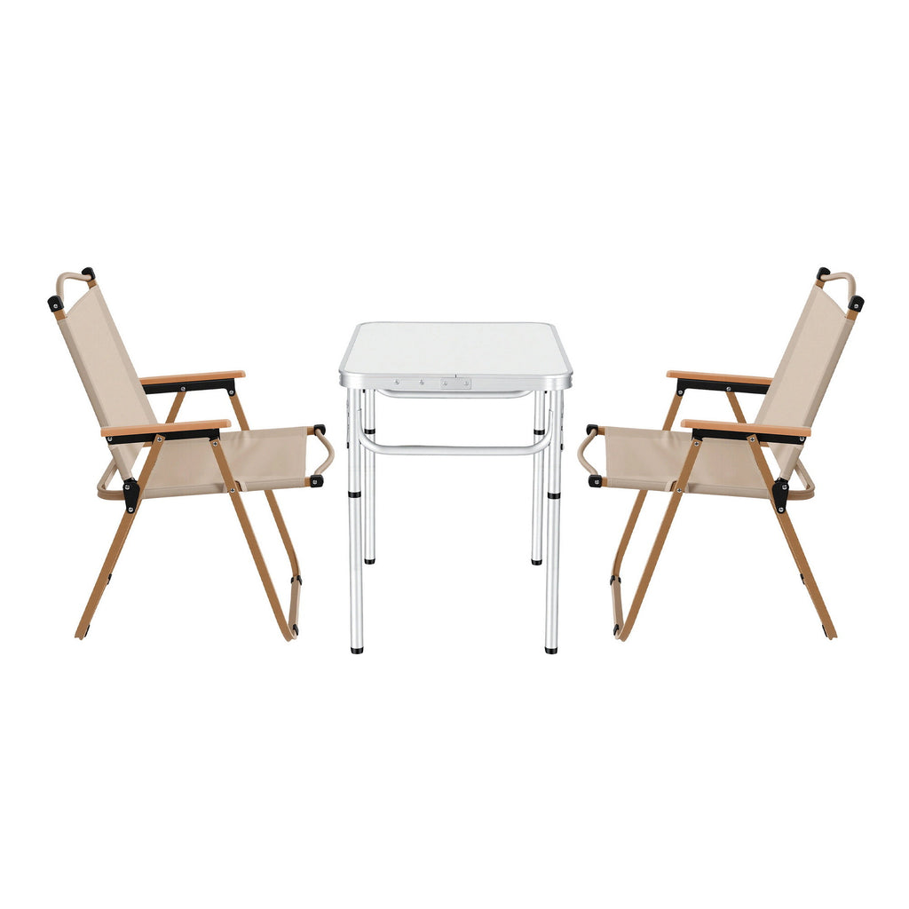 Weisshorn 3 Piece Folding Aluminium Camp Table and Chair Set