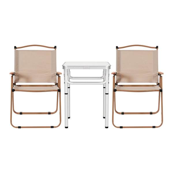 Weisshorn 3 Piece Folding Aluminium Camp Table and Chair Set