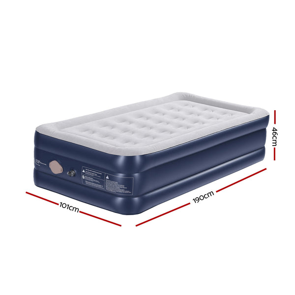 Weisshorn Single Air Mattress 46cm with Rechargeable Pump