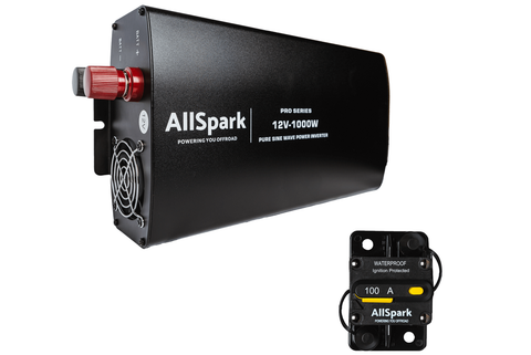 AllSpark 12V 1000 Watt PRO Series Pure Sine Wave Inverter with CB