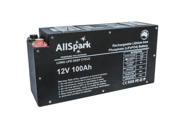 AllSpark Slimline 12V 100ah High Performance LiFePO4 Lithium Battery