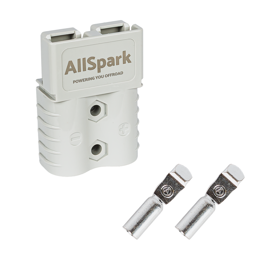 AllSpark - 120A Grey Anderson Kit - Plug &amp; 2 contacts for 4 AWG cable