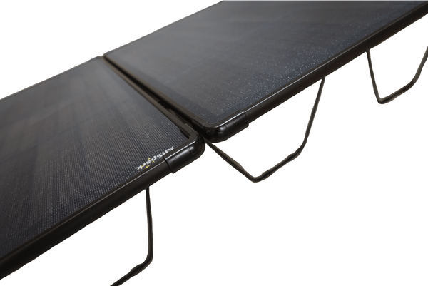 AllSpark 400W quad fold solar panel legs and hinge detail