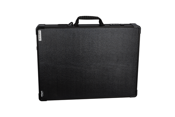AllSpark 400W quad fold solar panel folded into its carry case with handle