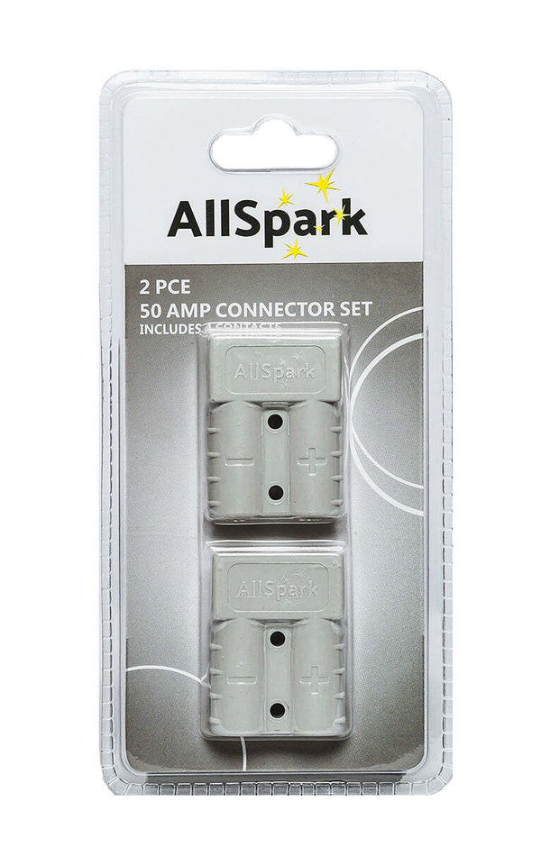 AllSpark 50A Grey Anderson Connector Plug - 2 Pack 10-12 AWG