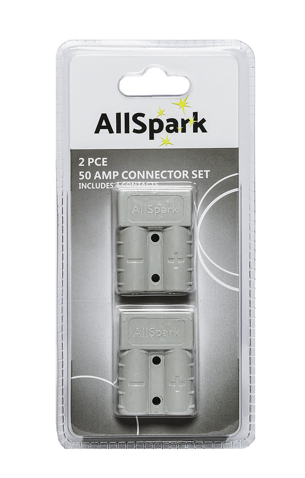 AllSpark 50A Grey Anderson Connector Single Plug with contacts -  8 AWG