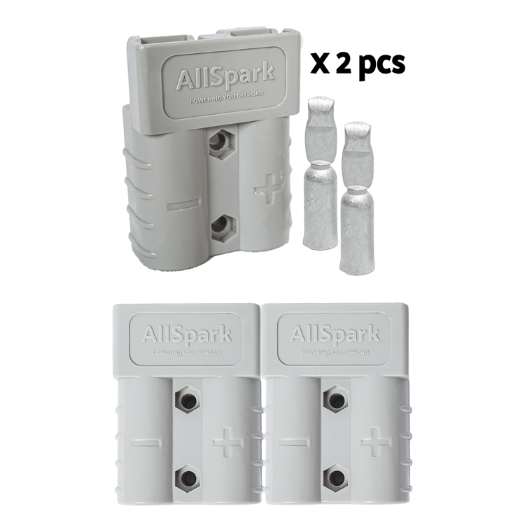 AllSpark 50A Grey Anderson Connector Plug - 2 Pack 8 AWG