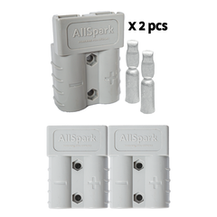 AllSpark 50A Grey Anderson Connector Plug - 2 Pack 8 AWG
