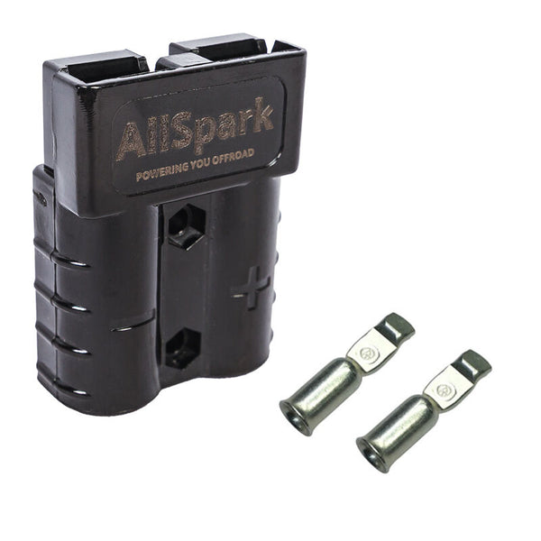 AllSpark 50A Black Anderson Connector Single Plug with contacts -  10-12 AWG