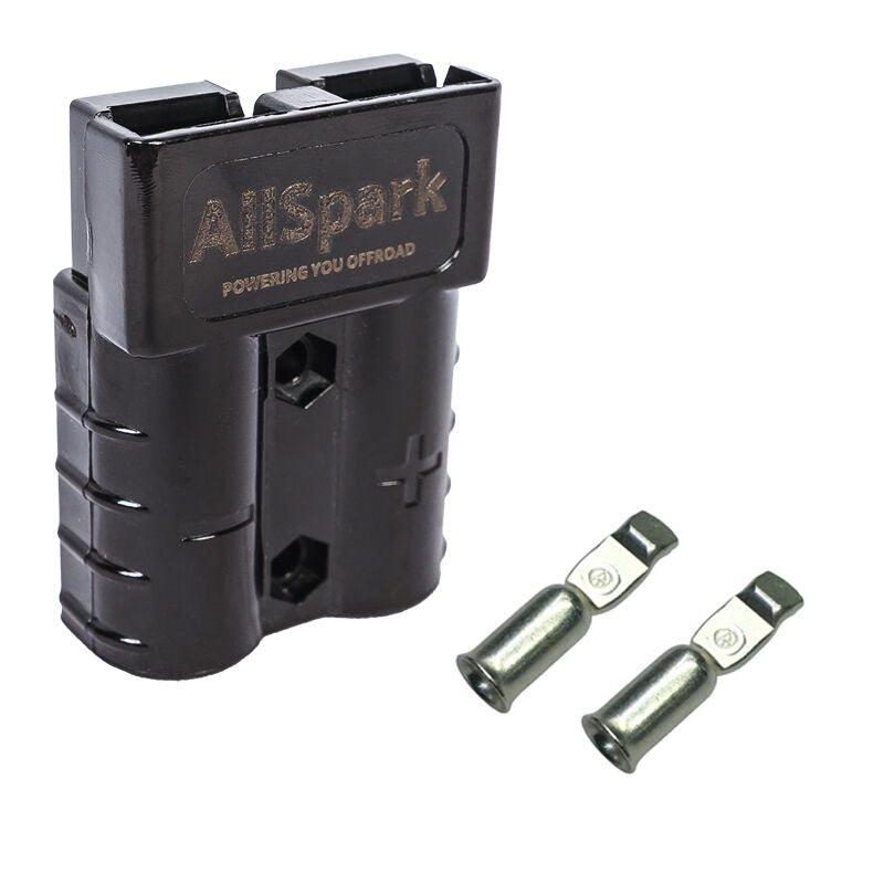 AllSpark 50A Black Anderson Connector Single Plug with contacts -  10-12 AWG