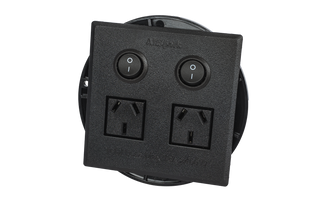 2 Outlet Power Board | Flush Mount | Black | Plug & Play GPO | AllSpark