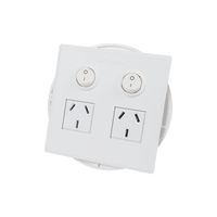 2 Outlet Power Board | Flush Mount | White | Plug &amp; Play GPO | AllSpark