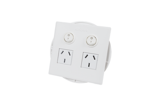 AllSpark Dual GPO Flush Mount Power Board | 2 Outlet | White