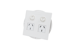 2 Outlet Power Board | Flush Mount | White | Plug &amp; Play GPO | AllSpark