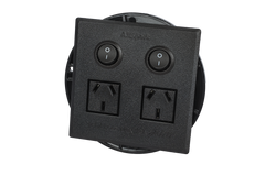 2 Outlet Power Board | Flush Mount | Black | Plug &amp; Play GPO | AllSpark