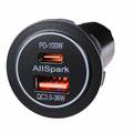 AllSpark Socket - PD100W USB-C + QC3.0 USB-A Charger - Black no LED