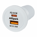 AllSpark Socket - PD100W USB-C + QC3.0 USB-A Charger - White no LED